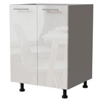 KÜCHENUNTERSCHRANK Essen D11/60 Weiß Hochglanz / Grau Matt 60 / 50 / 82cm - Weiß Hochglanz/Grau, Holz/Holzwerkstoff (60/82/50cm) - Feldmann-Wohnen