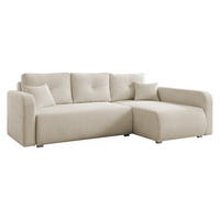 ECKSOFA Viena Cord, Seite: Rechts - Silberfarben/Naturfarben, Holz/Kunststoff (234/145cm) - MIRJAN24