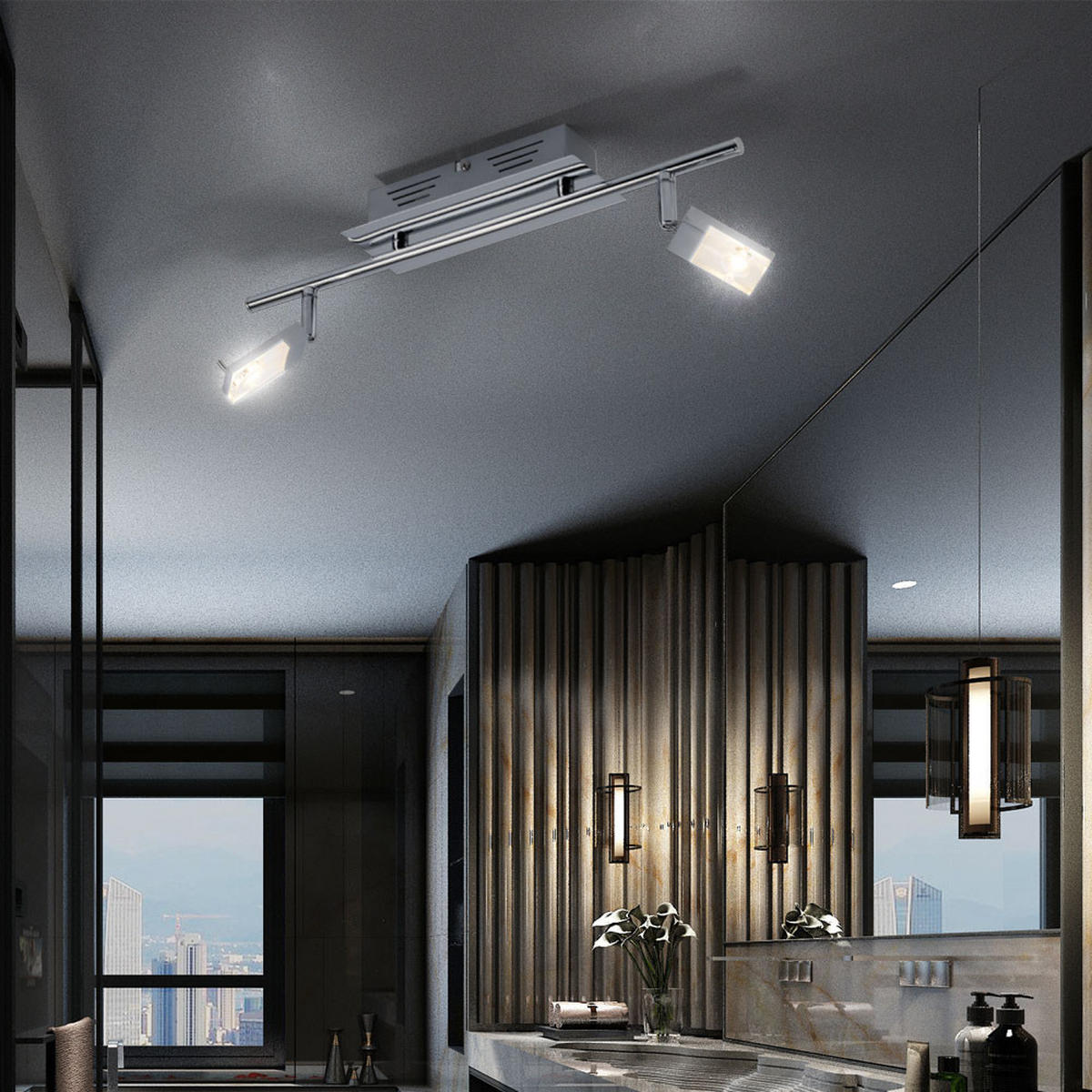 LED DECKENLEUCHTE HAJO Metall Silber - Silberfarben, Metall (44.5/17/17cm) - Brilliant