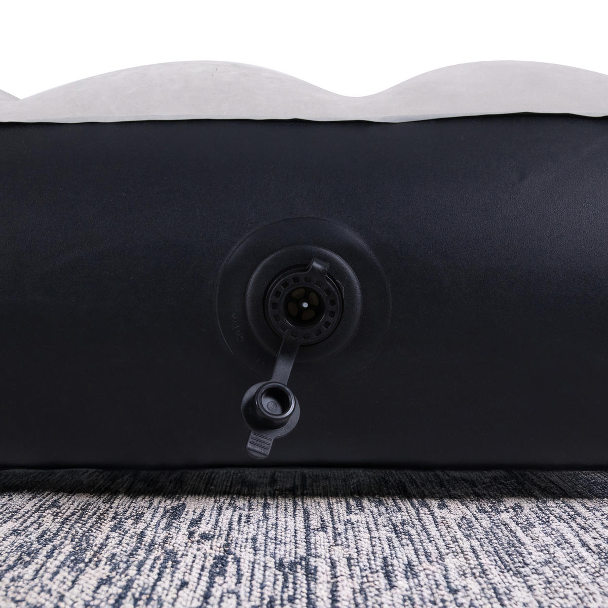 LUFTBETT Luftmatratze Camping 2 Personen 191x137x25cm grau aufblasbar ohne Pumpe - Schwarz Hochglanz/Grau, Kunststoff (137/191cm) - Avenli