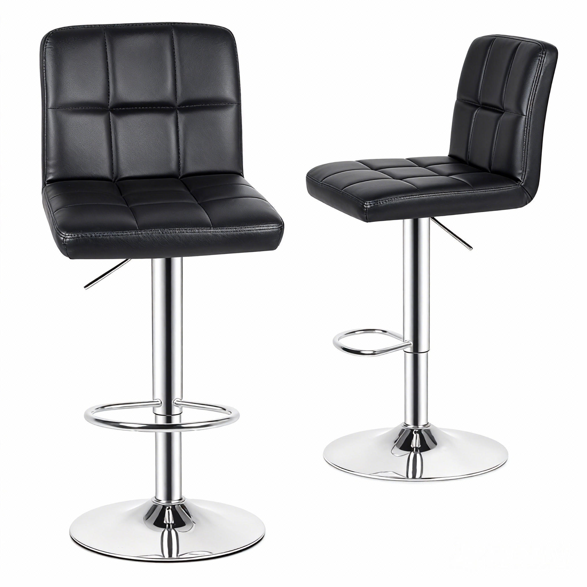 BARHOCKER Schwarz hoch ohne Armlehnen 2er Set - Schwarz, Metall (45/46/55cm) - Rattrix