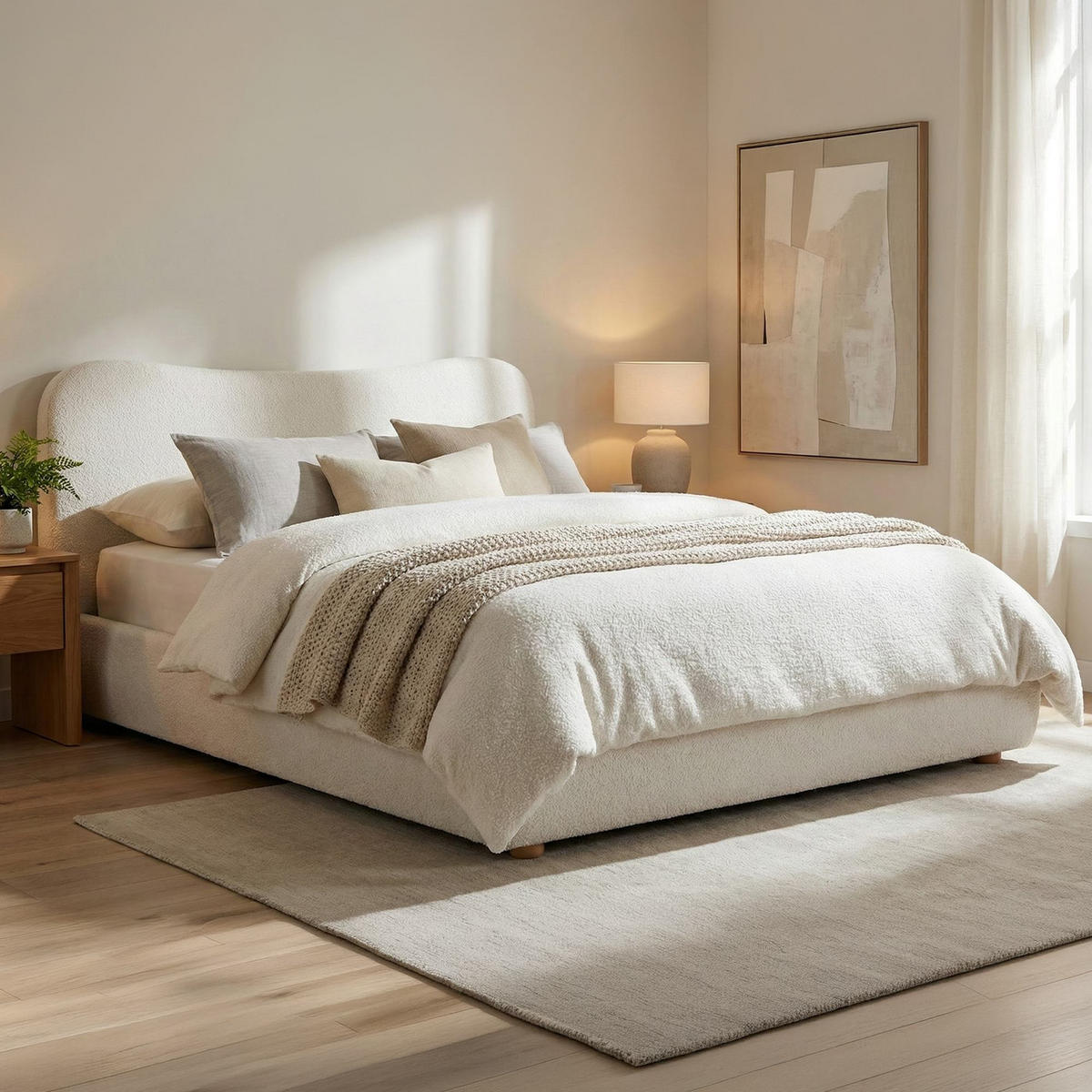 POLSTERBETT 160 cm/200 cm cm Stoff Creme - Creme, Textil (200/224cm) - CLP