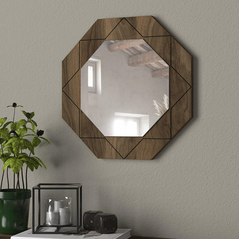 SPIEGEL Pablo 45x45cm Walnuss - Walnussfarben, Holzwerkstoff (45/45/2cm) - moebel17