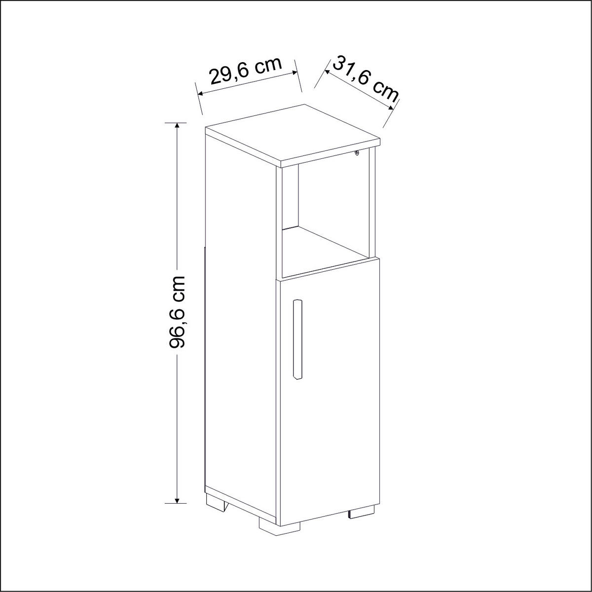 MEHRZWECKSCHRANK Duru Weiß 9260 - Schwarz/Weiß, Holzwerkstoff (30/97/32cm) - moebel17
