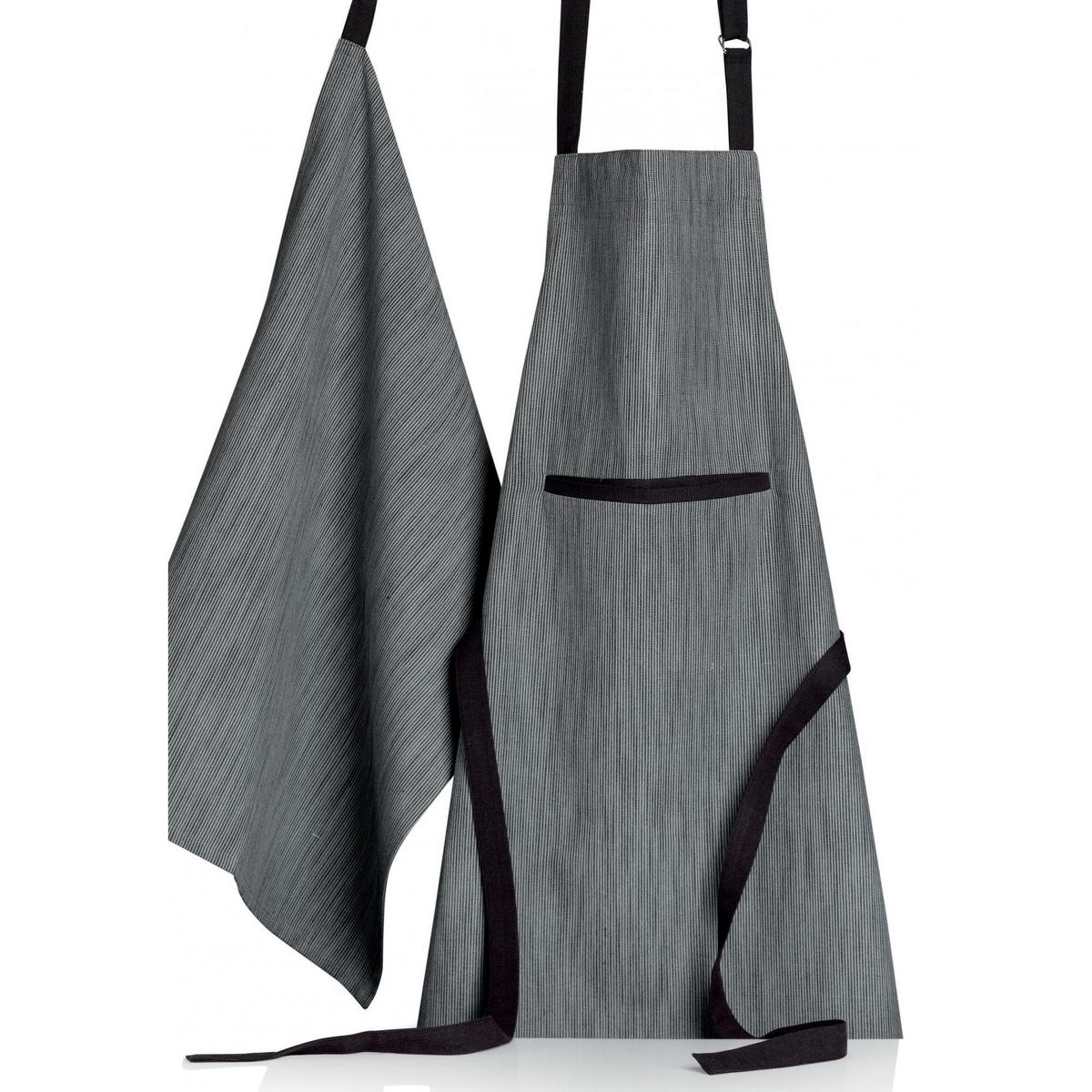 KÜCHENSCHÜRZE AUS BIO-BAUMWOLLE Moana umbra 72 x 85 cm - Grau, Textil (72/85cm) - Winkler