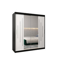 SCHWEBETÜRENSCHRANK 200/180/62 2-türig - Silberfarben/Schwarz, Holz/Kunststoff (180/200/62cm) - Abiks Möbel
