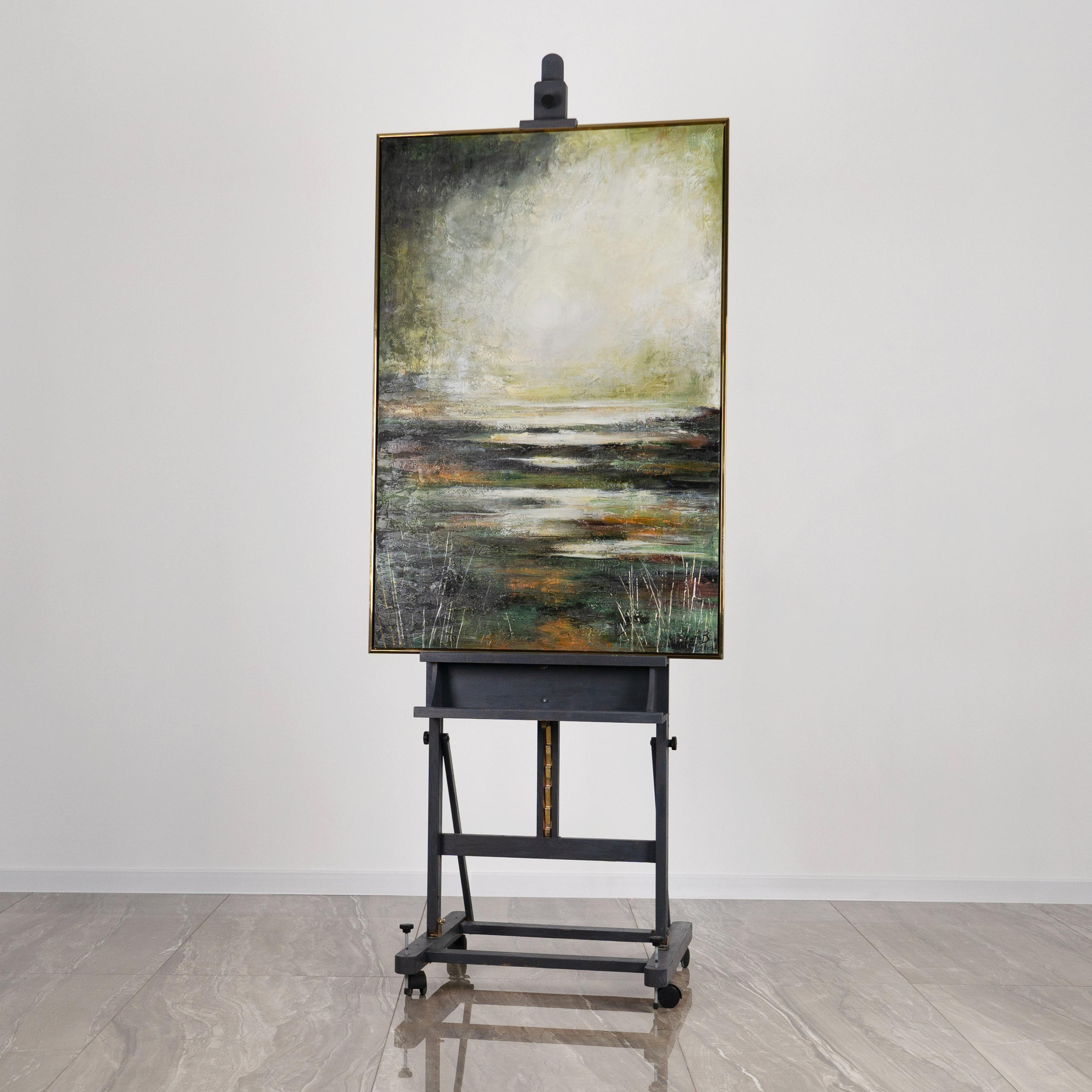 GEMÄLDE Echo der Natur Schattenfugenrahmen Gold 120x80 cm - Goldfarben, Holz (120/80cm) - YS-art gallery