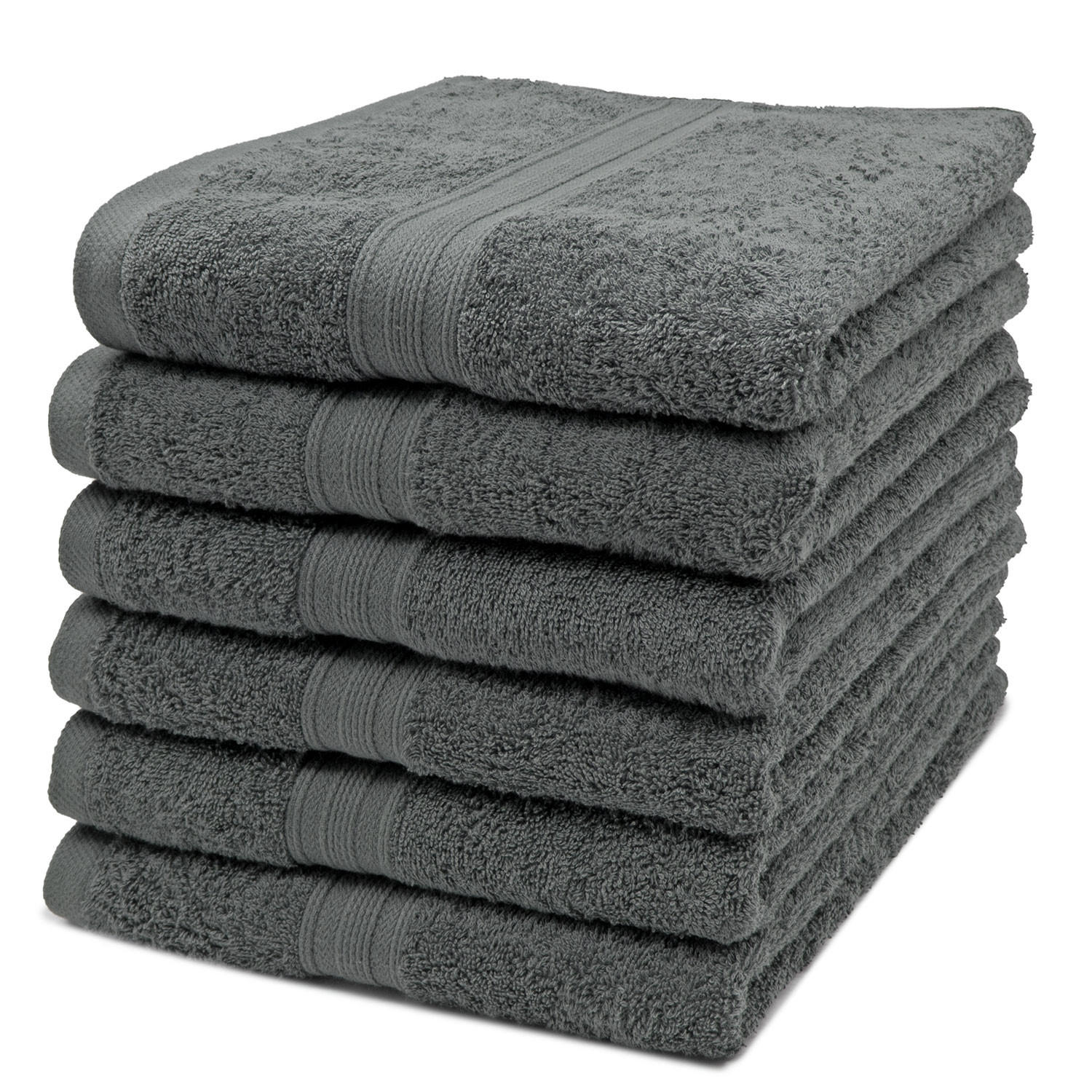 HANDTÜCHER, 6er-Set, 50x100 cm, 100% Baumwolle, Grau - Grau, Textil (50/100cm) - Zollner