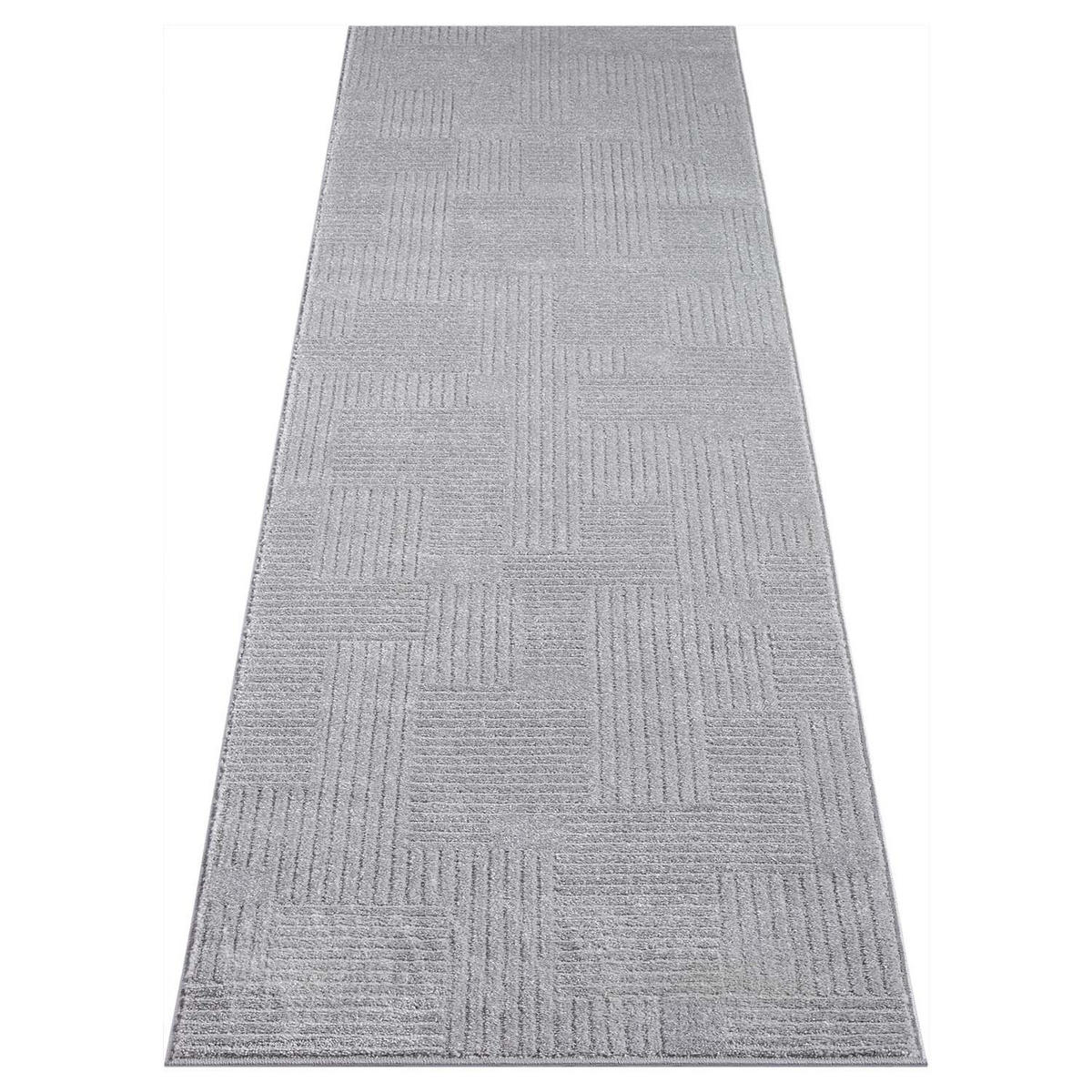 KURZFLOR-TEPPICH Flair 177 Grau 80x300 cm - Grau, Textil (80/300cm) - carpet city