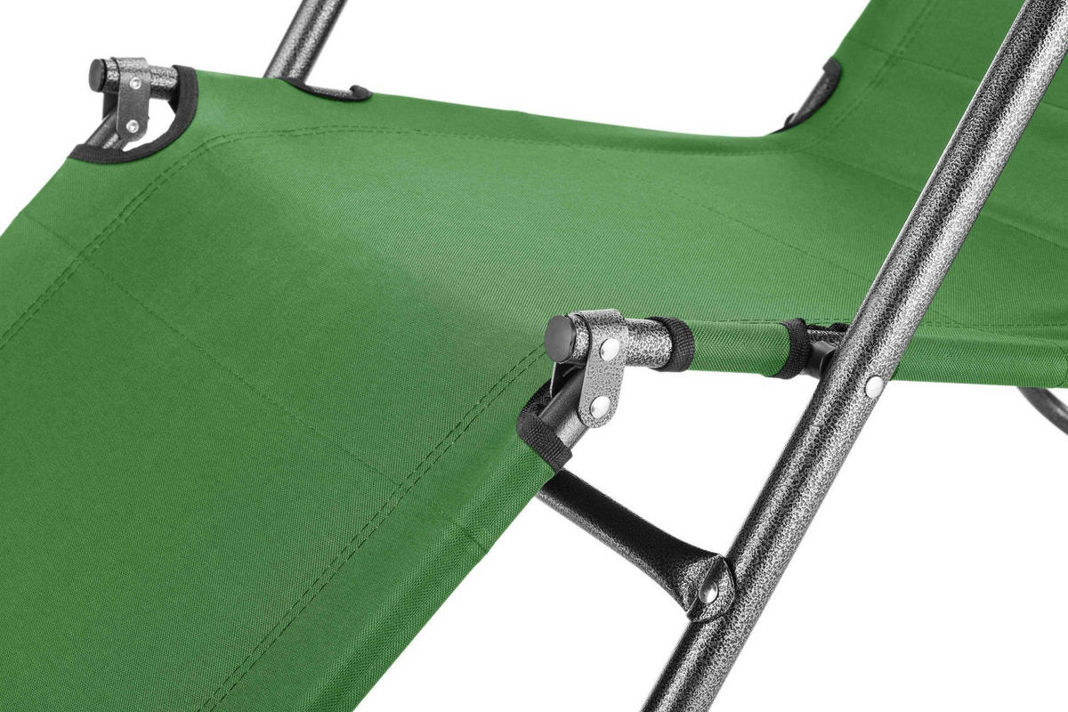 GARTEN-RELAXSESSEL bis 150 kg, Klappbar - Grün, Textil (61/31/153cm) - Outtec