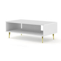 COUCHTISCH Weiß, Weiß, Gold 90/43/60 - Weiß, Holzwerkstoff (60/90/43cm) - RAUMHIRSCH FURNITURE