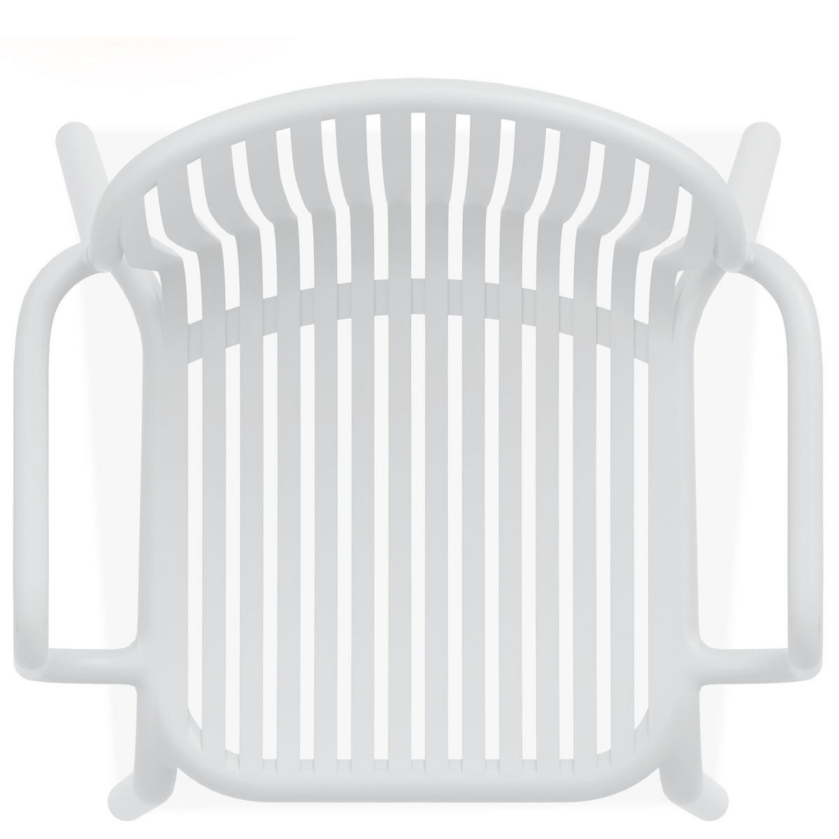 GARTENSTUHL FICCARI 4-er Set, Weiß - Weiß, Kunststoff (57.5/82.5/53cm) - KONSIMO®