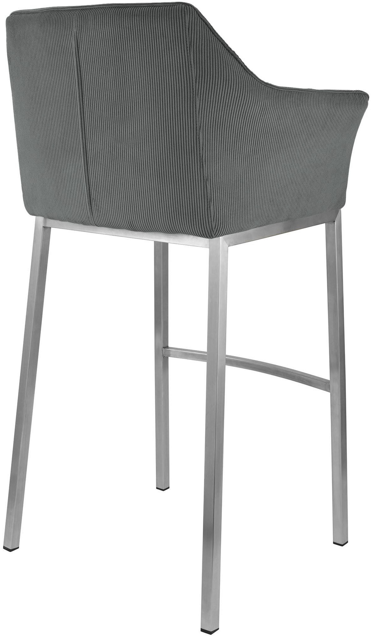 BARHOCKER Metall Grau - Edelstahlfarben/Grau, Metall (64/110/48cm) - CLP