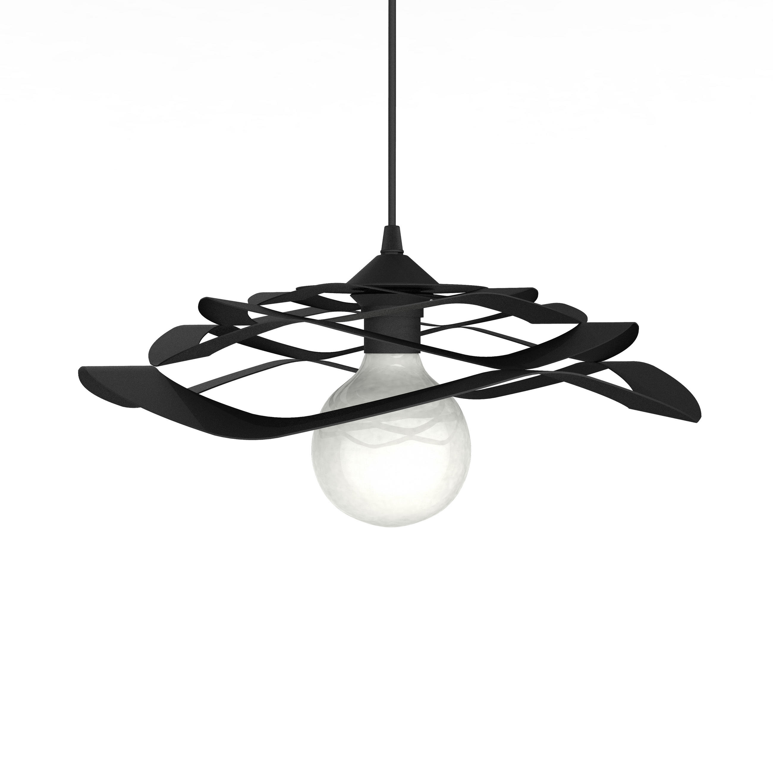 HÄNGELEUCHTE Kami - Schwarz, Metall (40/40/10cm) - Lumicom