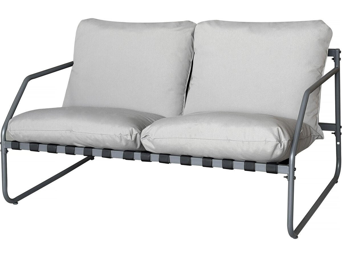 LOUNGEGARNITUR Sora 4-Sitzer Grau - Grau, Metall - Habitat Garten