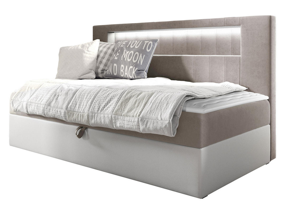 BOXBETT Gold Junior 2 - Creme/Weiß, Holz (100/200cm) - MIRJAN24
