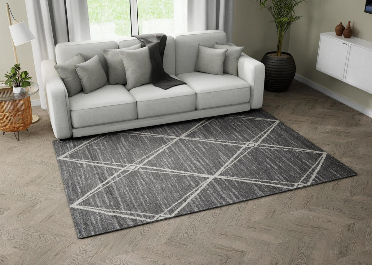 HEATSET-TEPPICH Firenze Dunkelgrau/Creme 200x290 cm - Multicolor, Textil (200/290cm) - Vercai Rugs