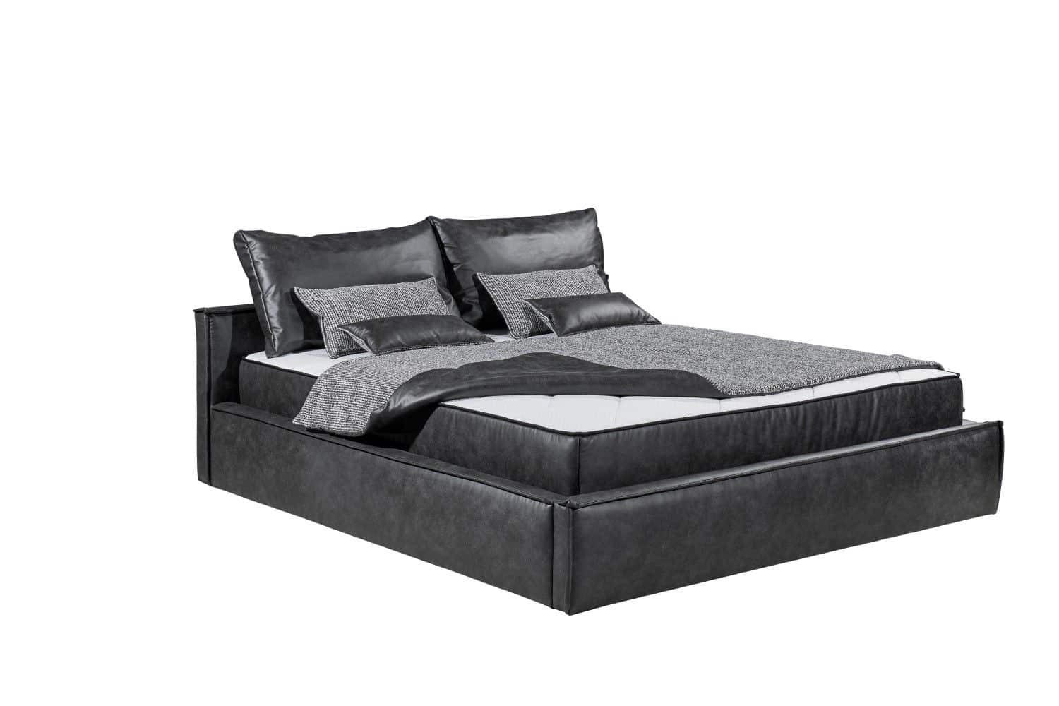 BOXBETT 180x200 inkl. Matratze und Bettkasten - Dunkelgrau/Anthrazit, Holz/Holzwerkstoff (180/200cm) - ed exciting design