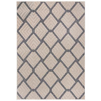TEPPICH Beige In-Outdoor Geometrisch - Kurzflor Rechteckig - 60 x 100 cm - Anthrazit/Creme, Textil (60/100cm) - Mazovia
