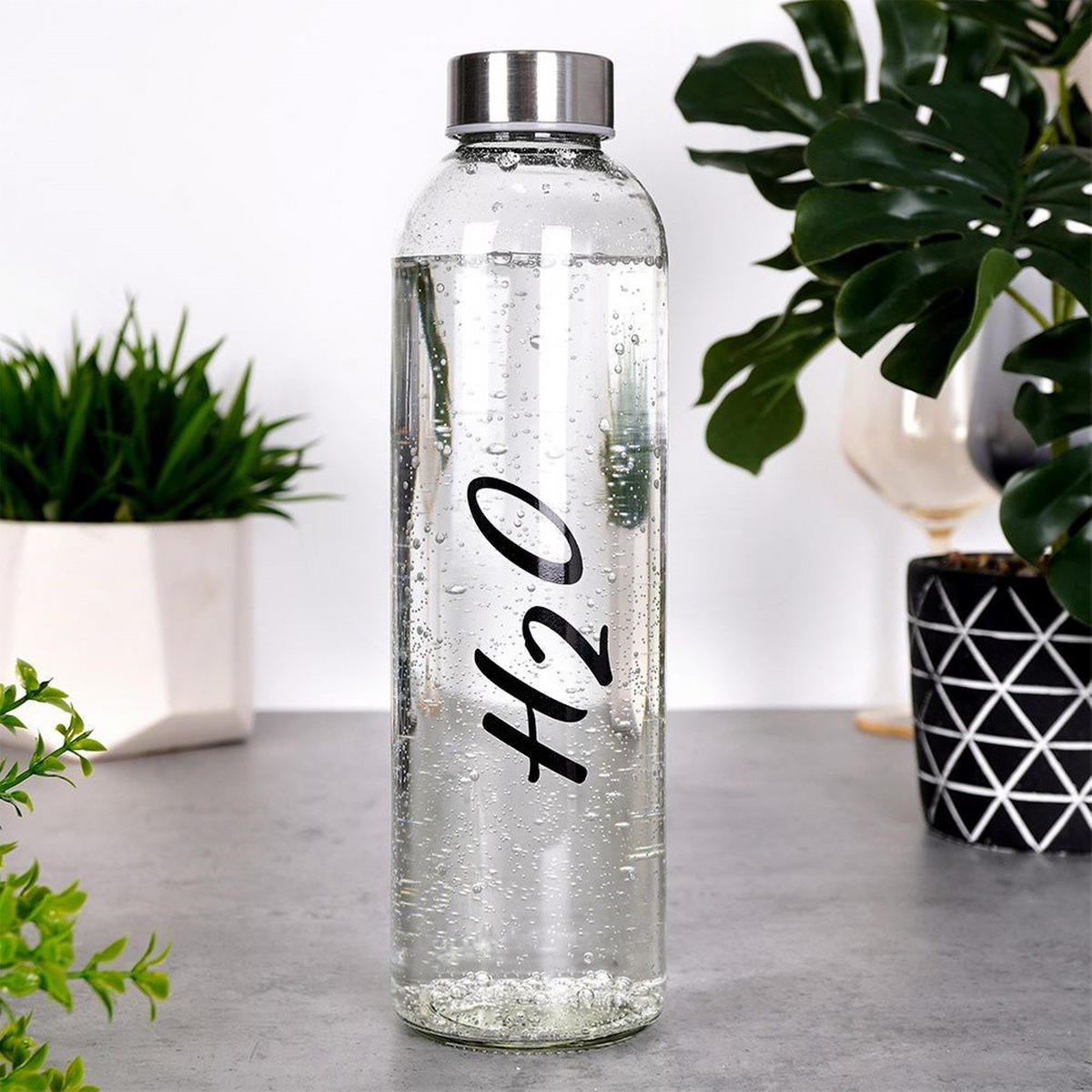 WASSERFLASCHE Glas Gravur 700 ml Transparent - Transparent, Glas (6.5/24/6.5cm) - Excellent Houseware