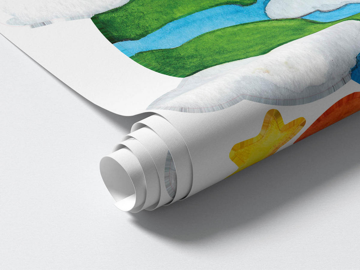 WANDAUFKLEBER 80x135cm - Erde Raketen Sterne - Multicolor, Kunststoff (80/135/0.1cm) - Wallfluent