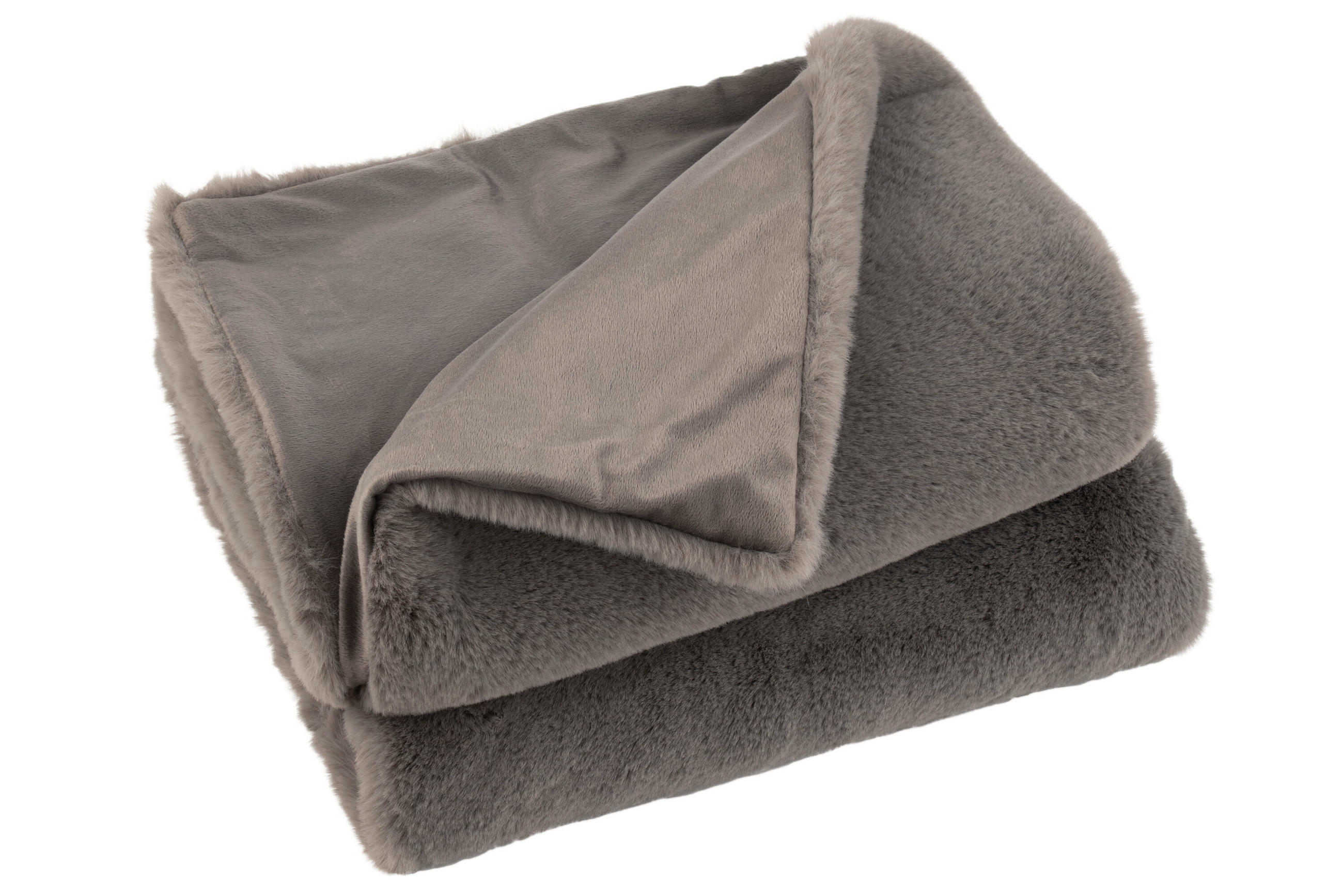 PLAID CUTIE - Plüsch - Taupe - 180/130/3 cm - Taupe, Textil (130/180cm) - J-Line