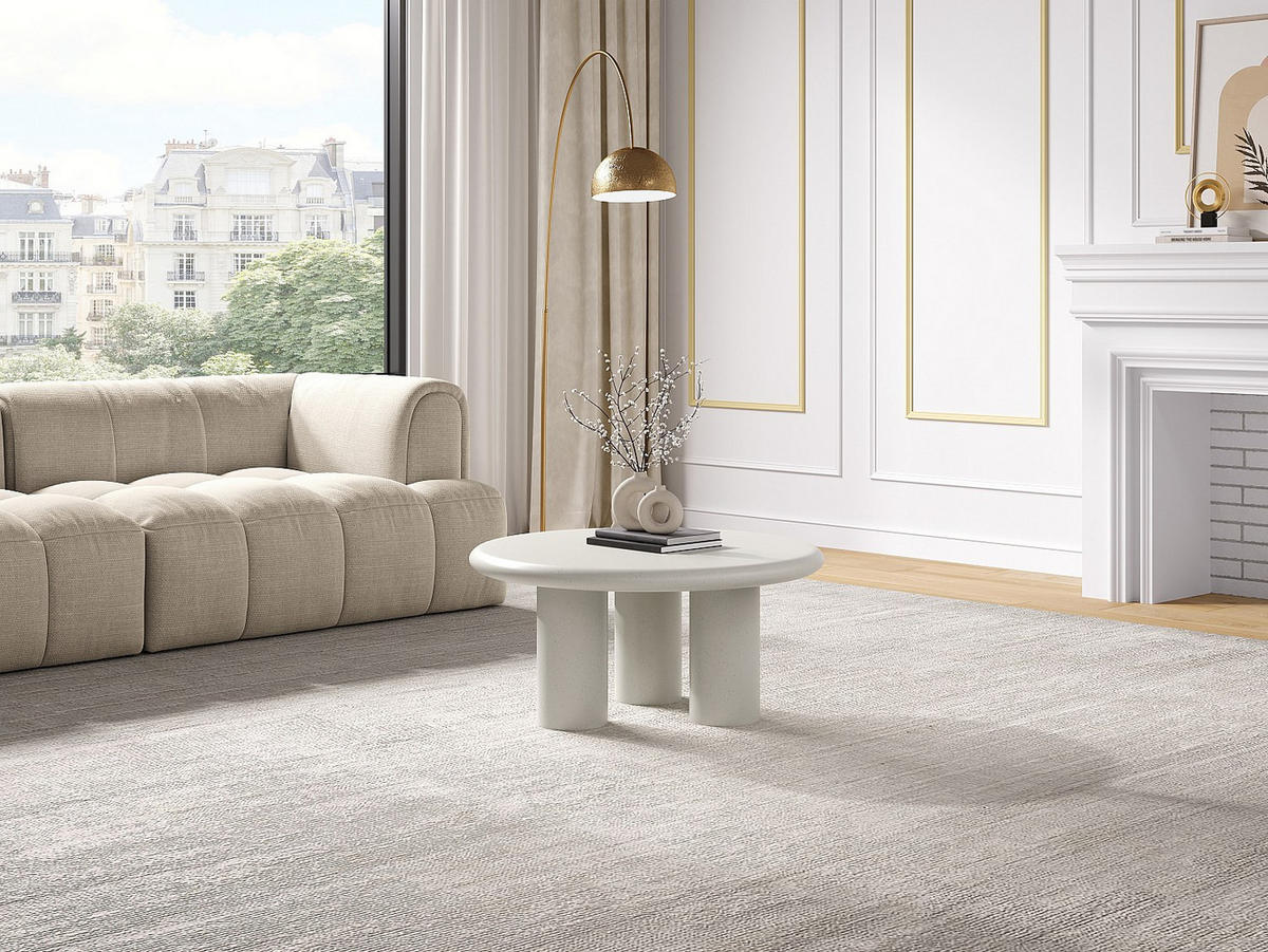 COUCHTISCH - MDF - Betonoptik - Cremeweiß - MARELNA - Weiß, Holz (80/80/37.5cm) - Vente-Unique