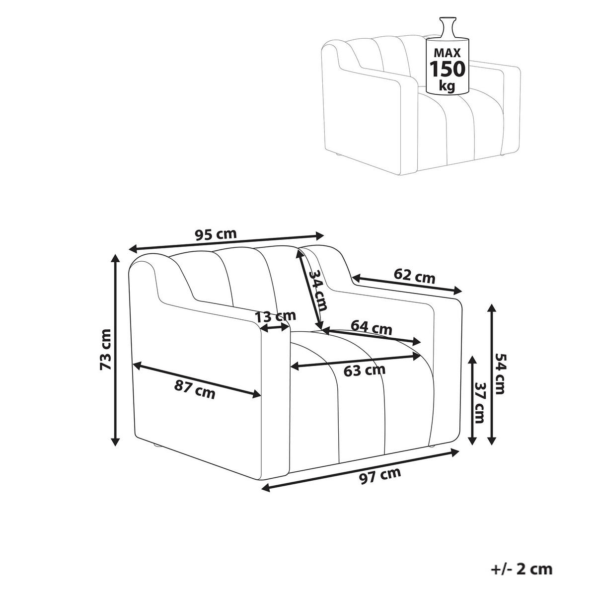 SESSEL Beige Agerup - Beige, Textil (97/73/87cm) - Beliani