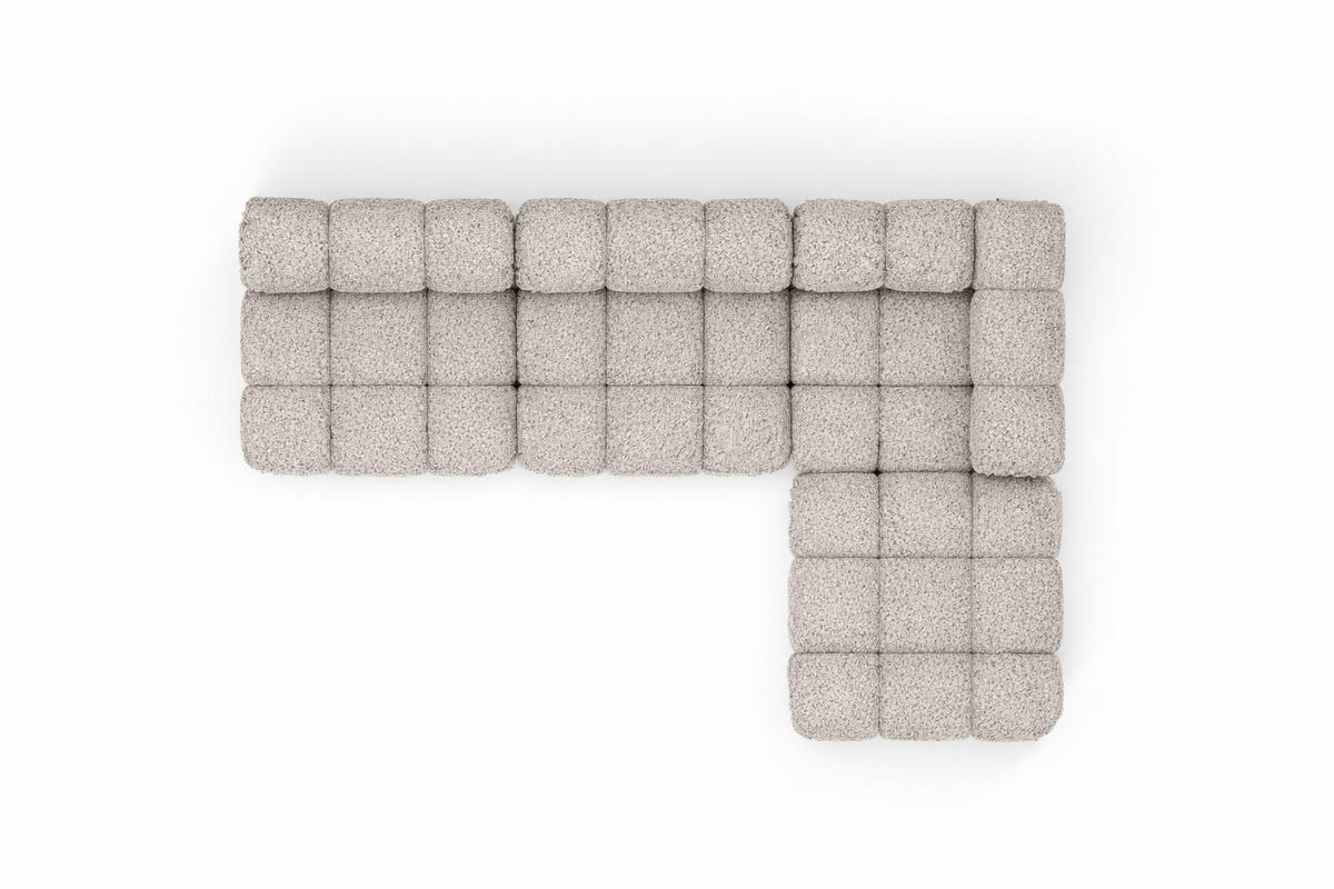 ECKSOFA L-Form Modulare, Bouclé-Stoff Abriamo, Beige, Rechts, Selia - Beige, Holz (285/160cm) - Kaiser Möbel