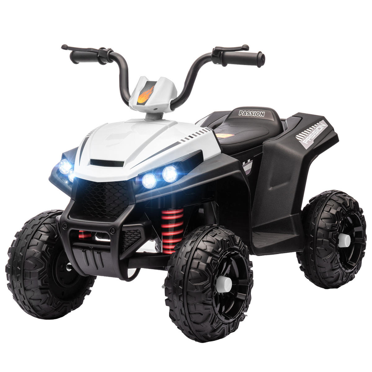 ELEKTRO-KINDERQUAD DE-06204 mit Licht, Musik und Federung Weiß - Weiß, Kunststoff/Metall (85/55.5/62cm) - ComfortXL