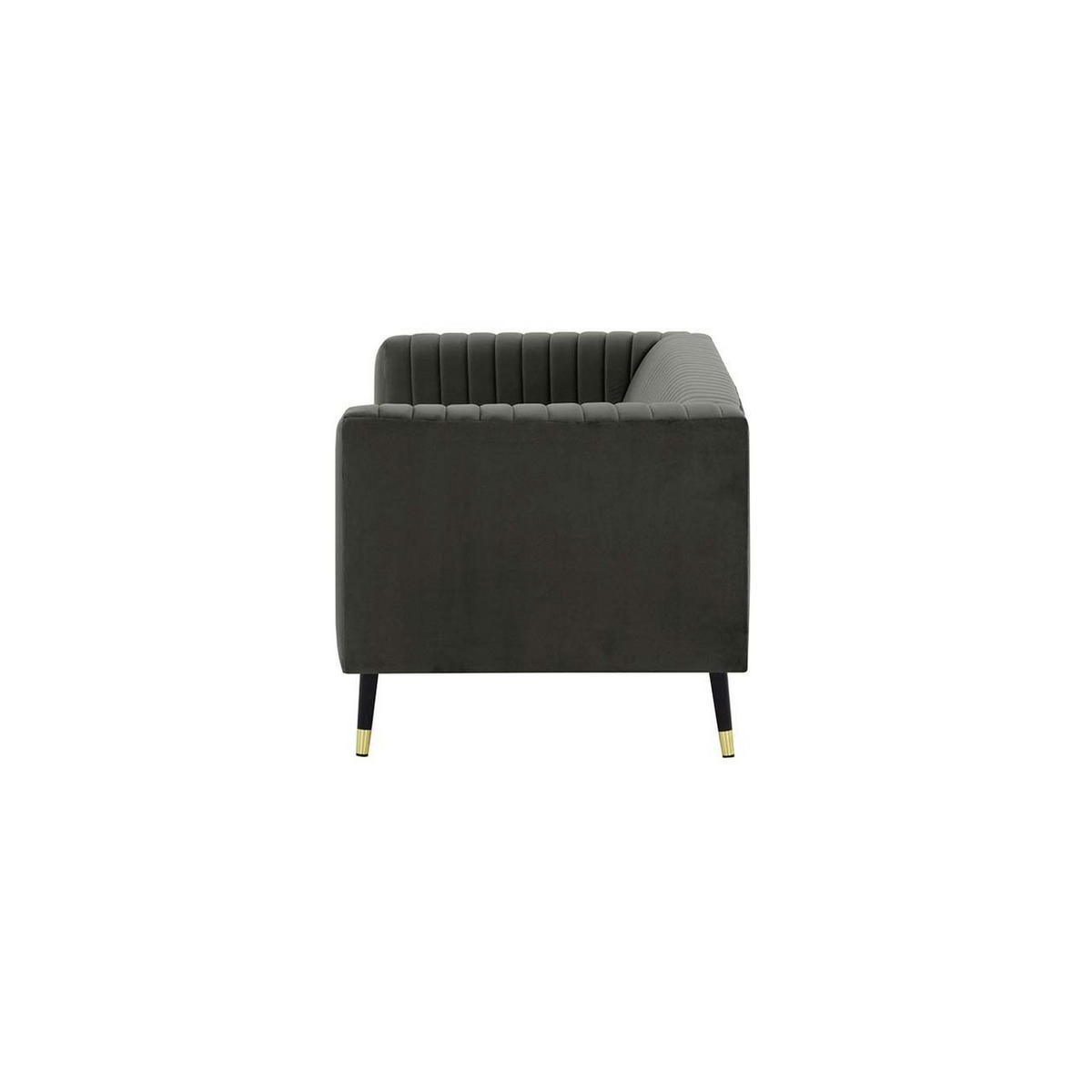 DREISITZER SOFA Slender-Velluto 19 - Dunkelgrau, Holz/Textil (201/71/83cm) - SLF24