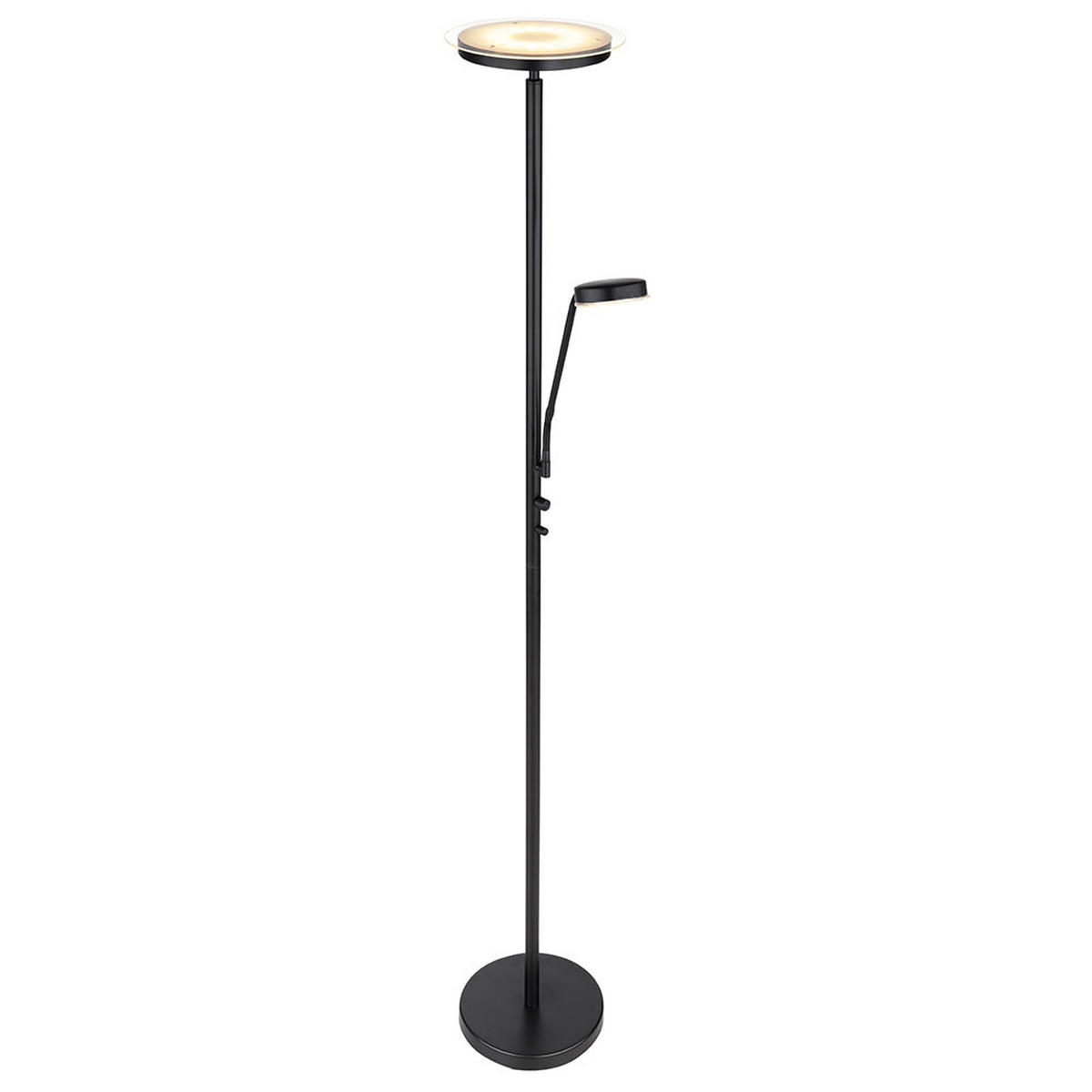 LED STEHLEUCHTE Flexo Schwarz - Schwarz, Glas (26/26/180cm) - Globo Lighting