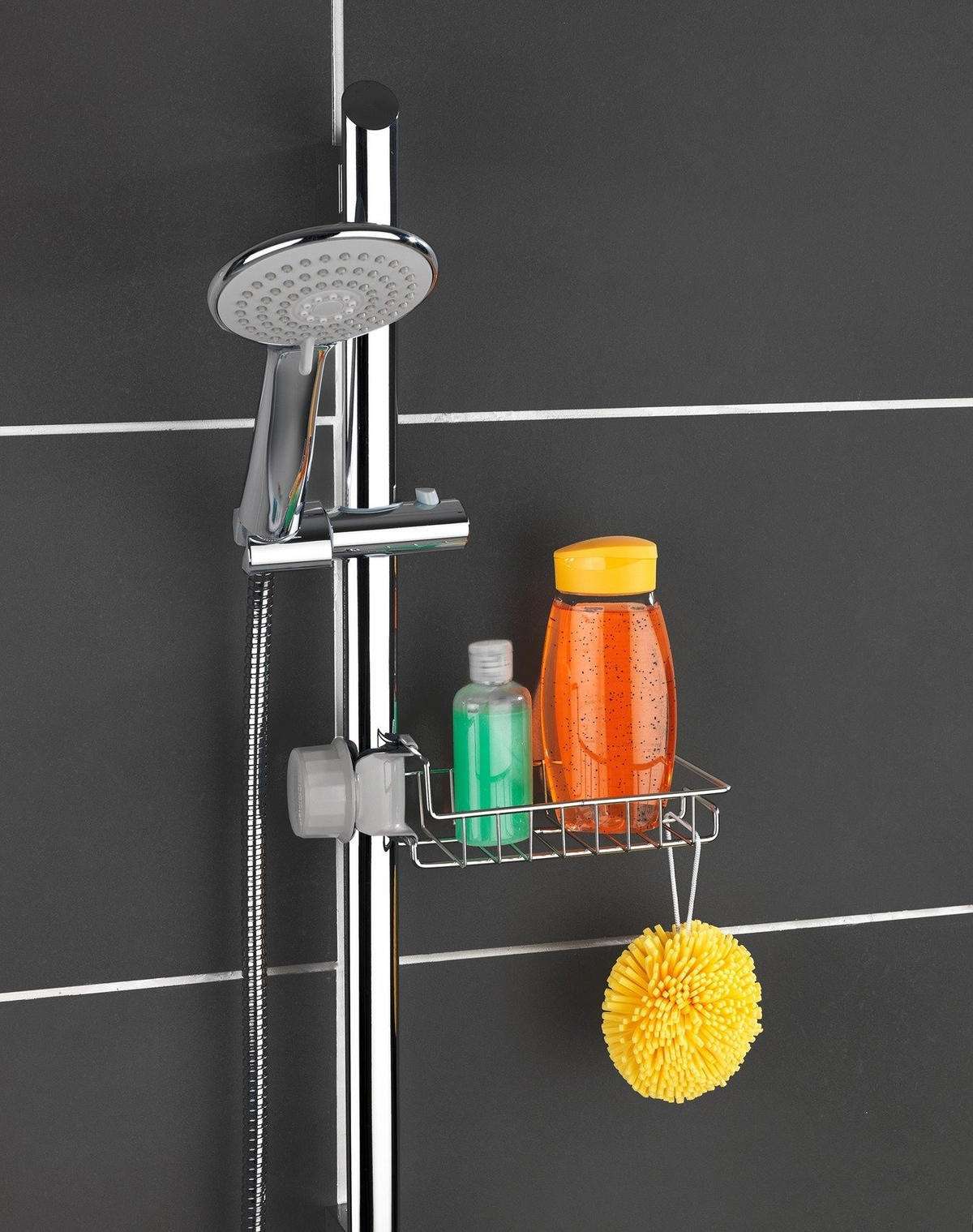 BADABLAGE unter Duscharmatur 23/10,5/7 cm - Silberfarben, Metall (10.5/7/23cm) - Maximex