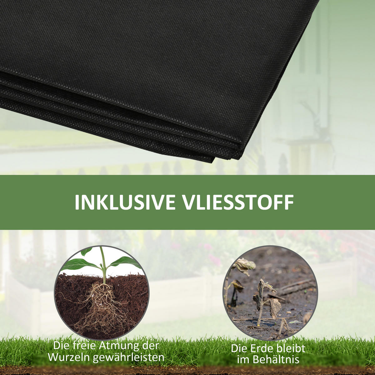 GARTENBEET, Naturfarben - Naturfarben, Holz (61.5/27/244cm) - Outsunny