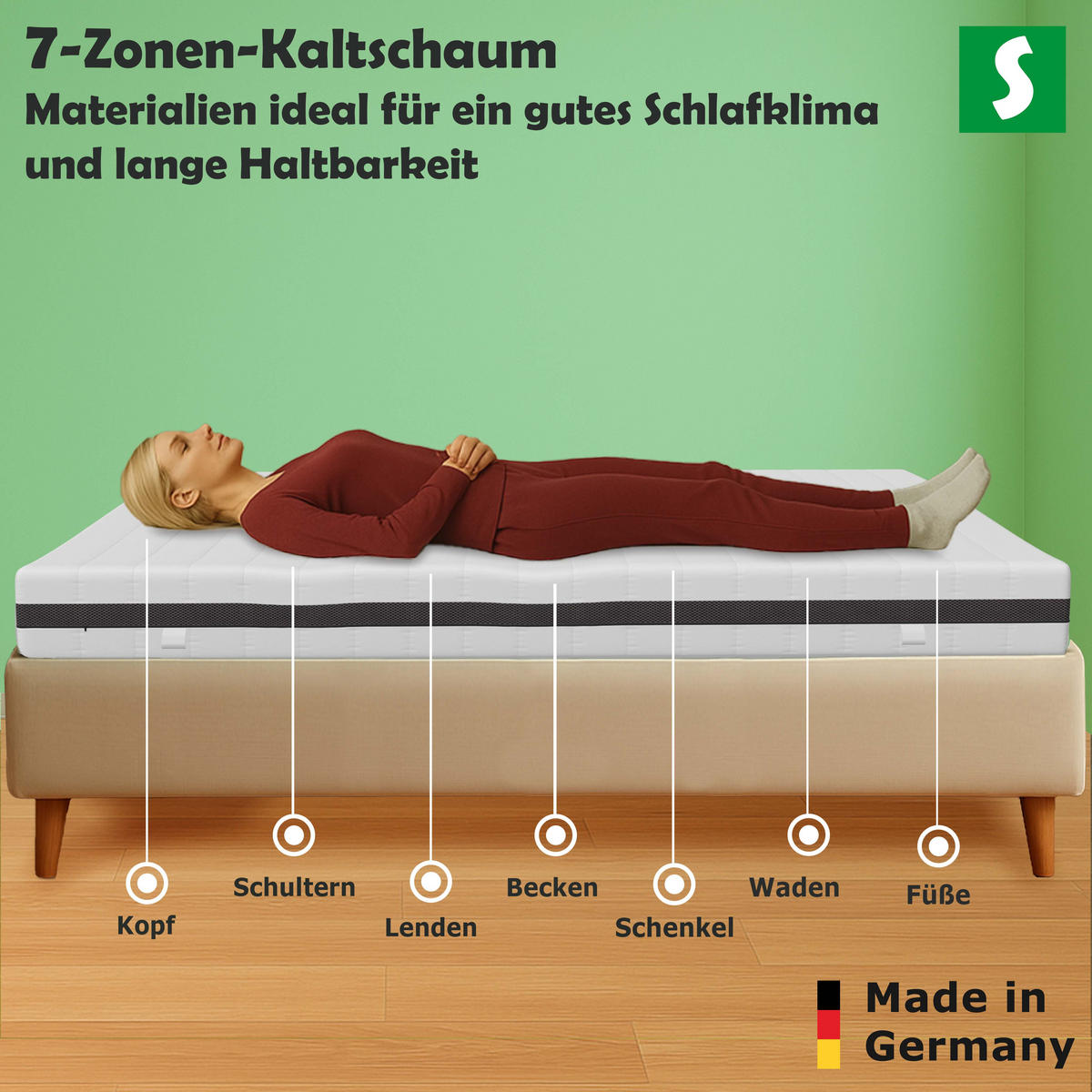 TASCHENFEDERKERNMATRATZE– H3 / H4 für optimalen Liegekomfort 120x200 cm - Weiß, Textil (120/200cm) - Schlaftroll