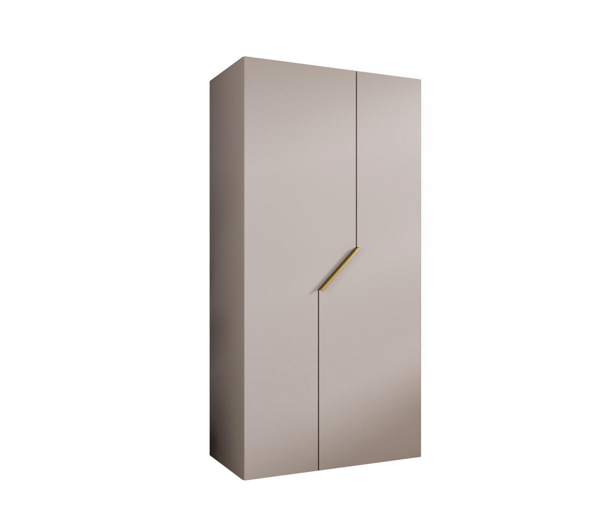 DREHTÜRENSCHRANK 202/100/52 2-türig - Beige/Goldfarben, Holz/Metall (100/202/52cm) - Abiks Möbel