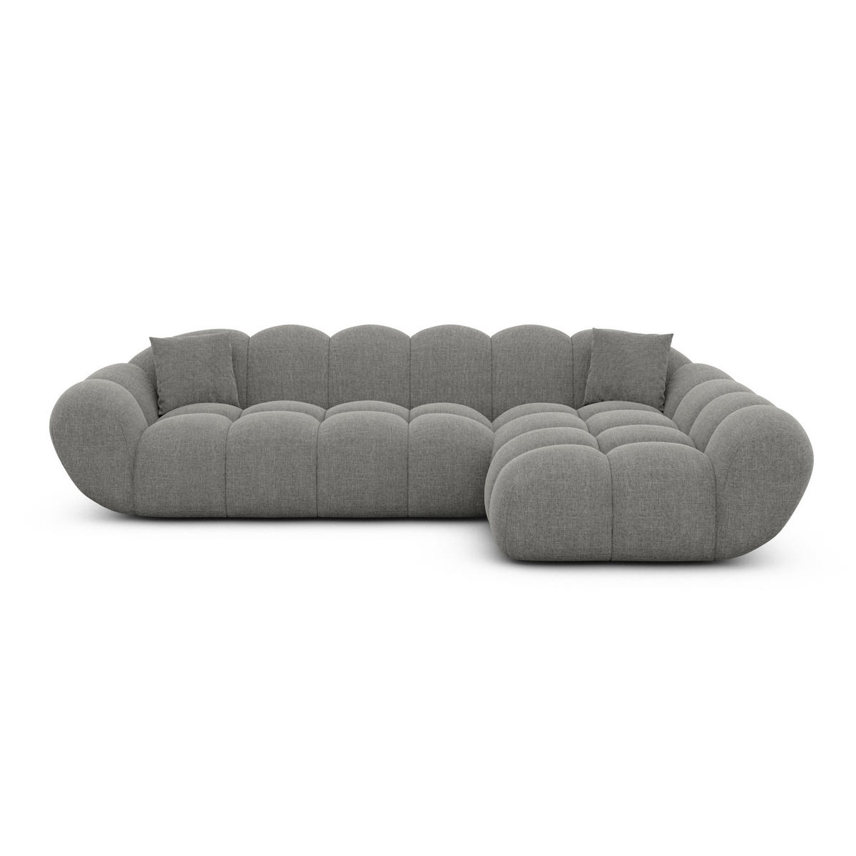 ECKSOFA Liva Grau Strukturstoff L-Form Rechts - Grau, Textil (160/265cm) - VAROYAL
