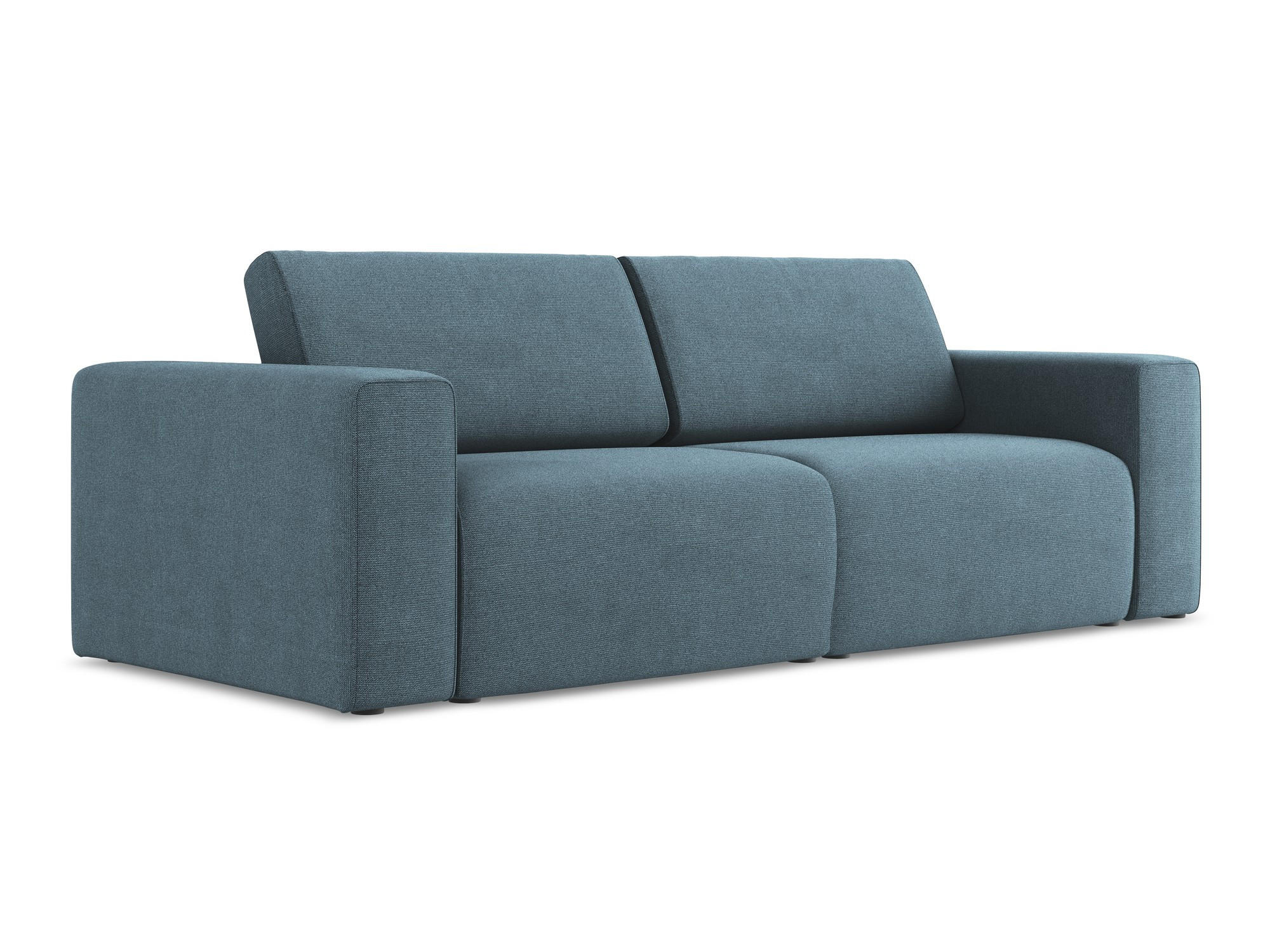 3-SITZER SOFA Strukturstoff Stoff Blau - Blau/Schwarz, Kunststoff/Textil (224/80/103cm) - Makamii