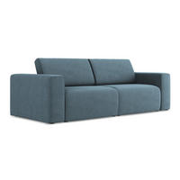 3-SITZER SOFA Strukturstoff Stoff Blau - Blau/Schwarz, Kunststoff/Textil (224/80/103cm) - Makamii