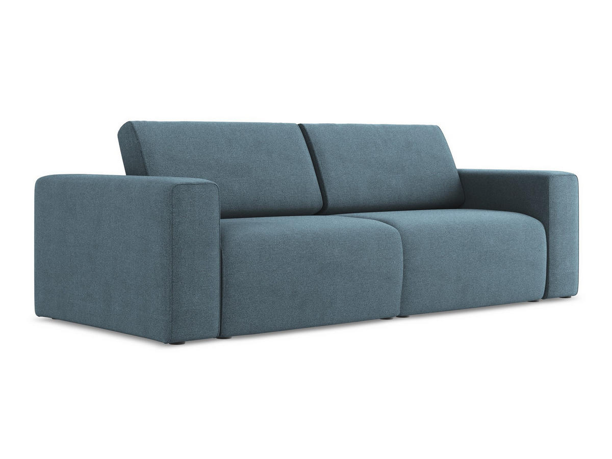 3-SITZER SOFA Strukturstoff Stoff Blau - Blau/Schwarz, Kunststoff/Textil (224/80/103cm) - Makamii