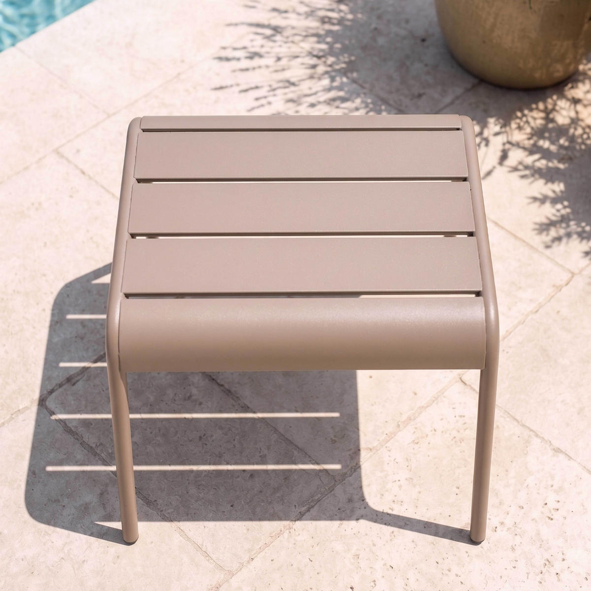 GARTENHOCKER, Taupe - Taupe, Metall (44/30/40cm) - Oviala