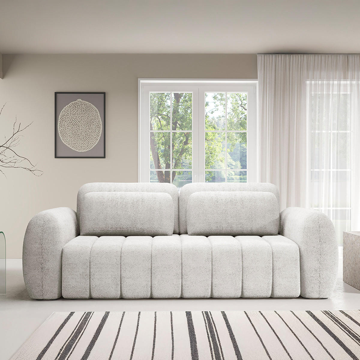SOFA Cesar 3 Sitzplätze Weiß - Weiß, Holz (266/95/110cm) - Petits-meubles