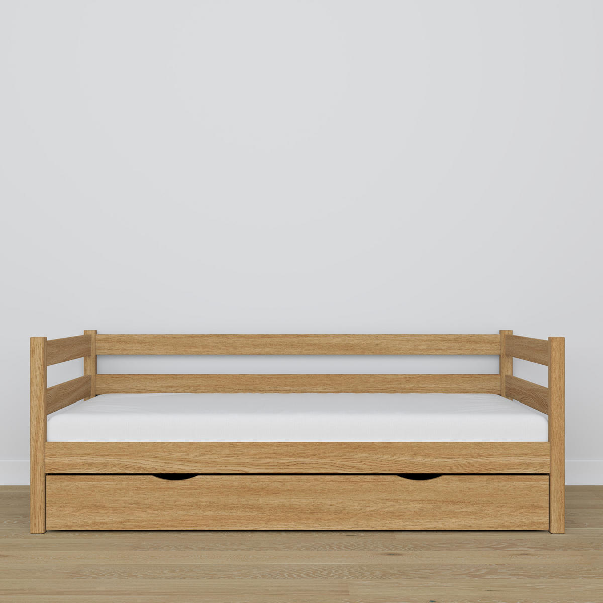 TAGESBETT mit Schublade N01 Eiche Natur 120/190 - Eiche Artisan, Naturmaterialien/Holz (120/190cm) - N-Wood