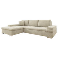 ECKSOFA Bangkok Mini Premium - Sandfarben/Silberfarben, Holz/Textil (274/182cm) - MIRJAN24