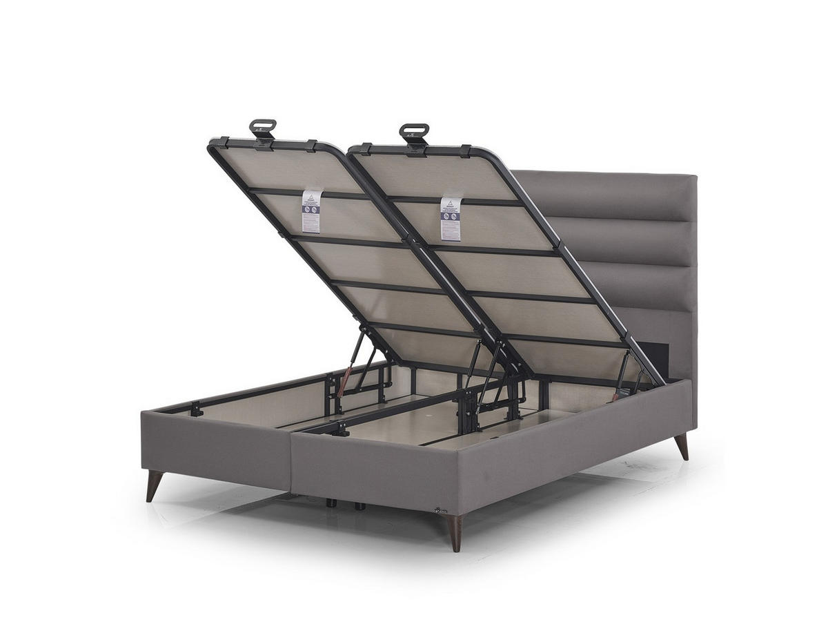 POLSTERBETTSET Thermo Regulate 120x200 Grau - Grau, Textil/Metall (120/200cm) - Villa Möbel