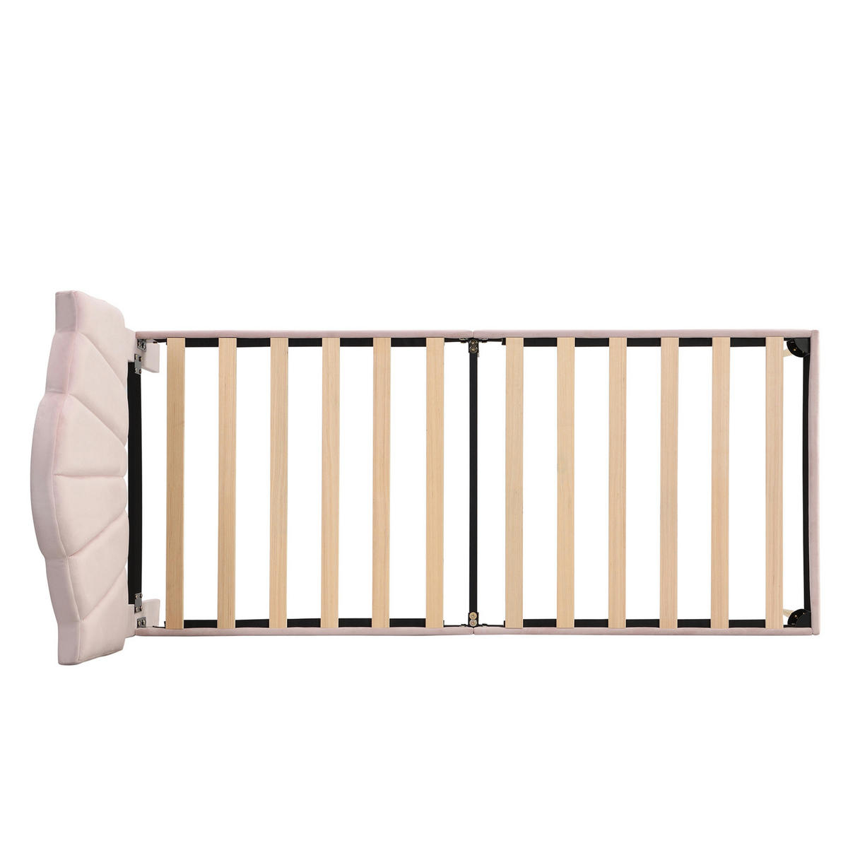 POLSTERBETT 90/200 cm mit verstellbarem Kopfteil, muschelförmigem Samtbezug und Lattenrost, Rosa - Rosa, Textil (90/200cm) - Redom