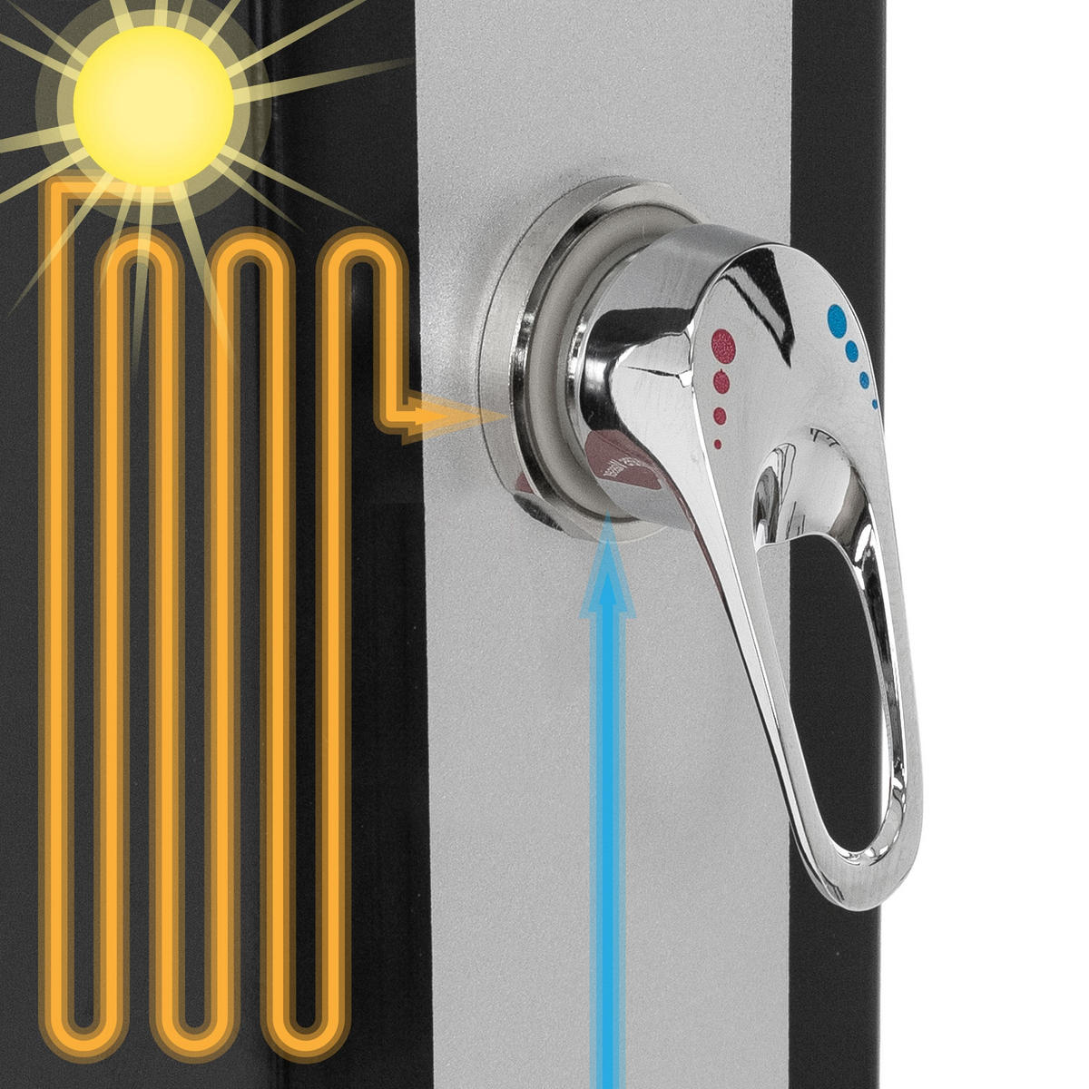 SOLARDUSCHE - Silberfarben, Kunststoff (20/217/50cm) - ML-DESIGN