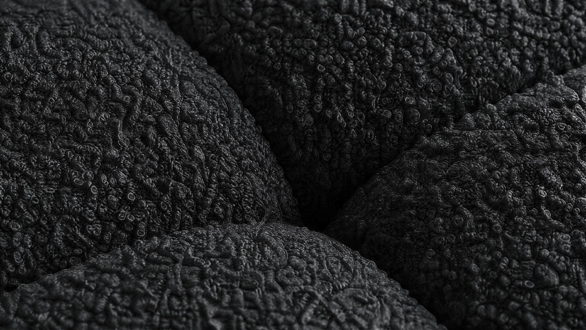 WOHNLANDSCHAFT OVIA U mit Bettkasten und Schlaffunktion, Bouclé-Stoff in U-Form - Schwarz, Textil (350/80/185cm)