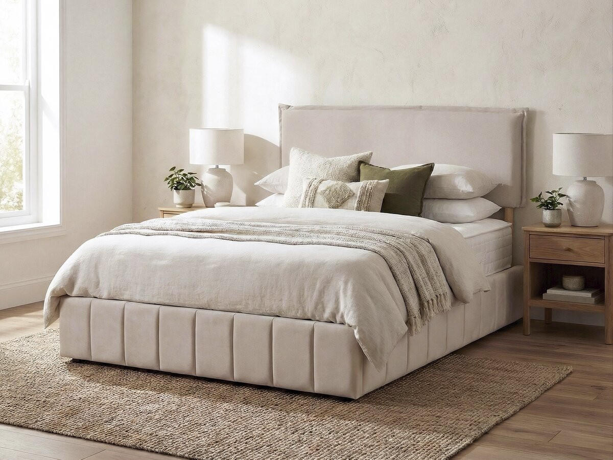 KOPFTEIL UND LATTENROSTSCHUTZ jessica beige - Beige, Naturmaterialien (7/105/165cm) - Habitat Garten