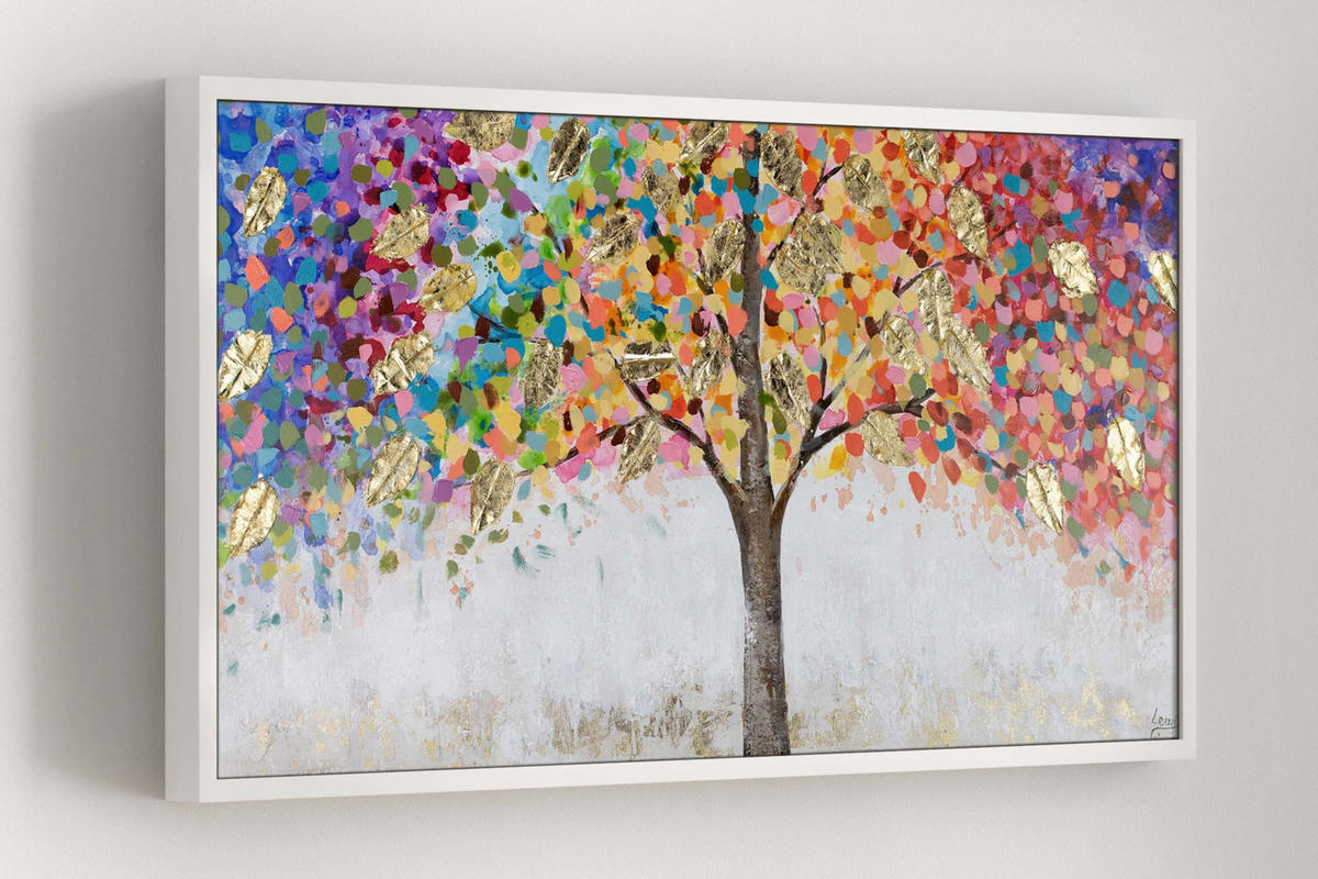 OLEJOMAĽBA 120/60 cm, Zvieratá - oranžová/viacfarebná, drevo/textil (120/60cm) - KUNSTLOFT